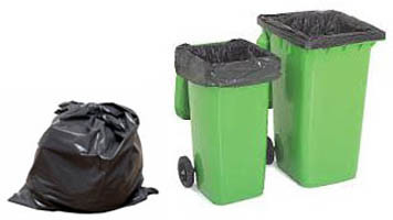 LDPE sac à ordures en plastique robuste noir