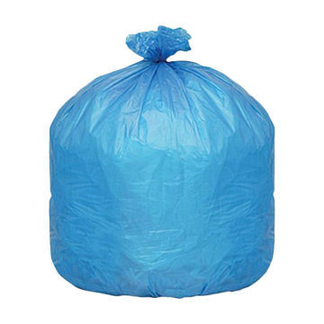 Sac à ordures en plastique c-pleuvable bleu jetable HDPE